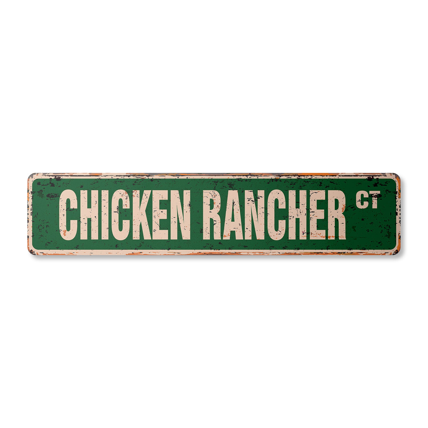 CHICKEN RANCHER Vintage Street Sign farm farmer breeder ducks cows Outdoor
