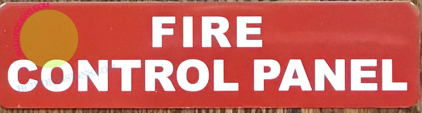 FIRE CONTROL PANEL SIGN (2X8, RED BACKGROUND, ALUMINUM) -REF24-1027