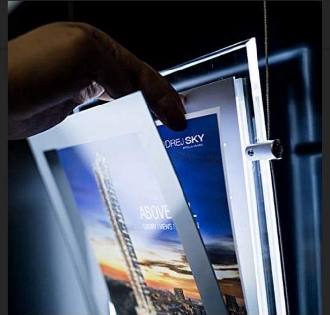 A2 Portrait Crystal Acrylic LED Backlit Real Estate Window Hanging Display Light