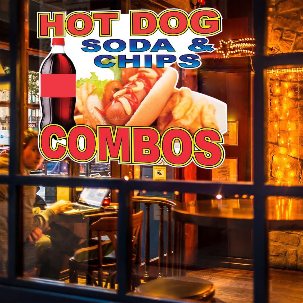 Custom Food Truck Decals Hot Dog Soda & Chips Combos Food and Beverage Conces…