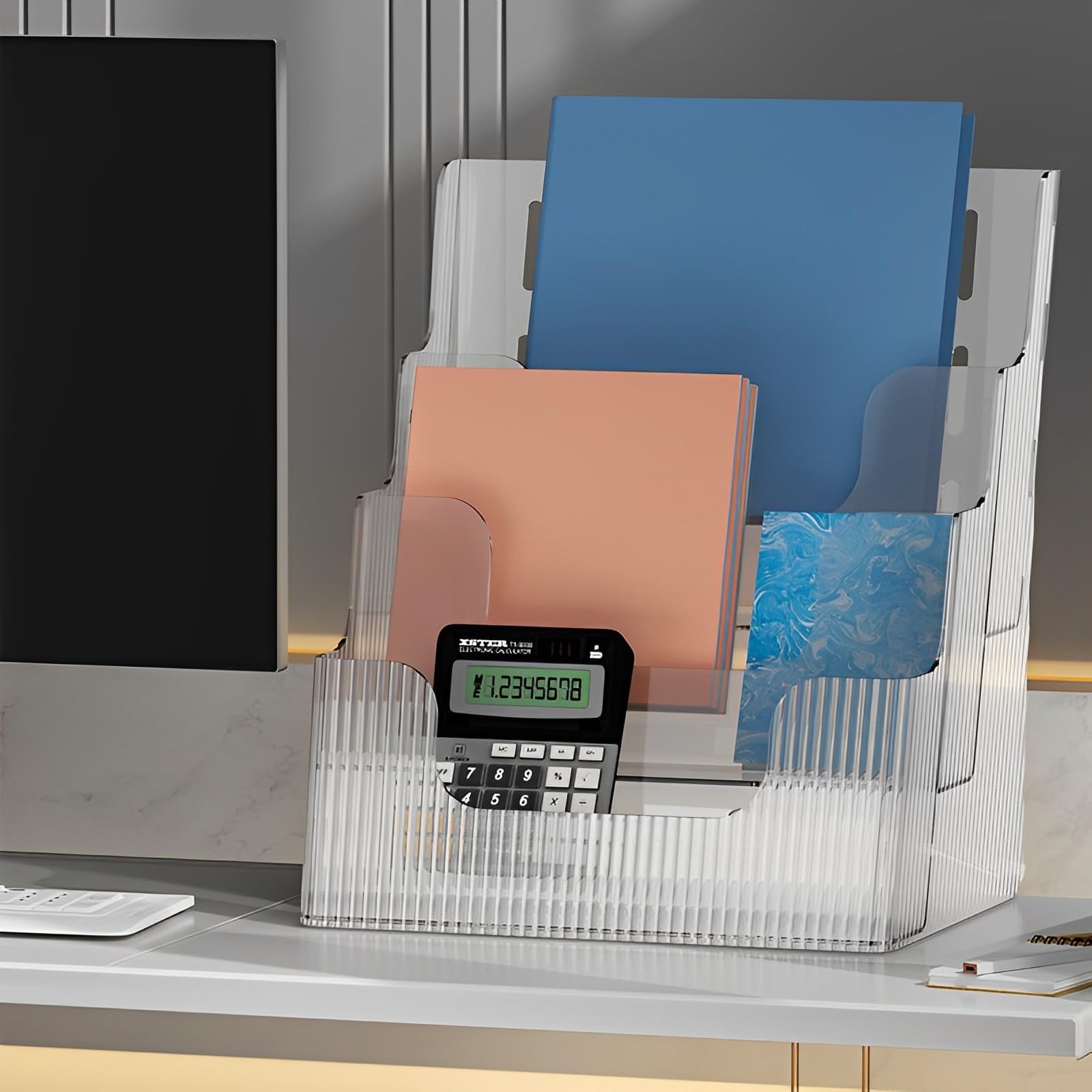 Gagee 2 Pack Brochure Display Stand or Wall Mount 8.5 x 11 2 Pack, Clear
