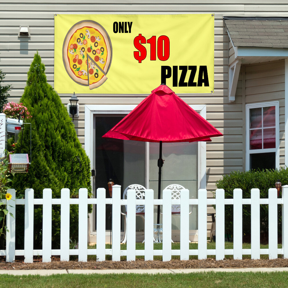 Vinyl Banner Multiple Sizes Only $10 Pizza Weatherproof Industrial Yard Signs