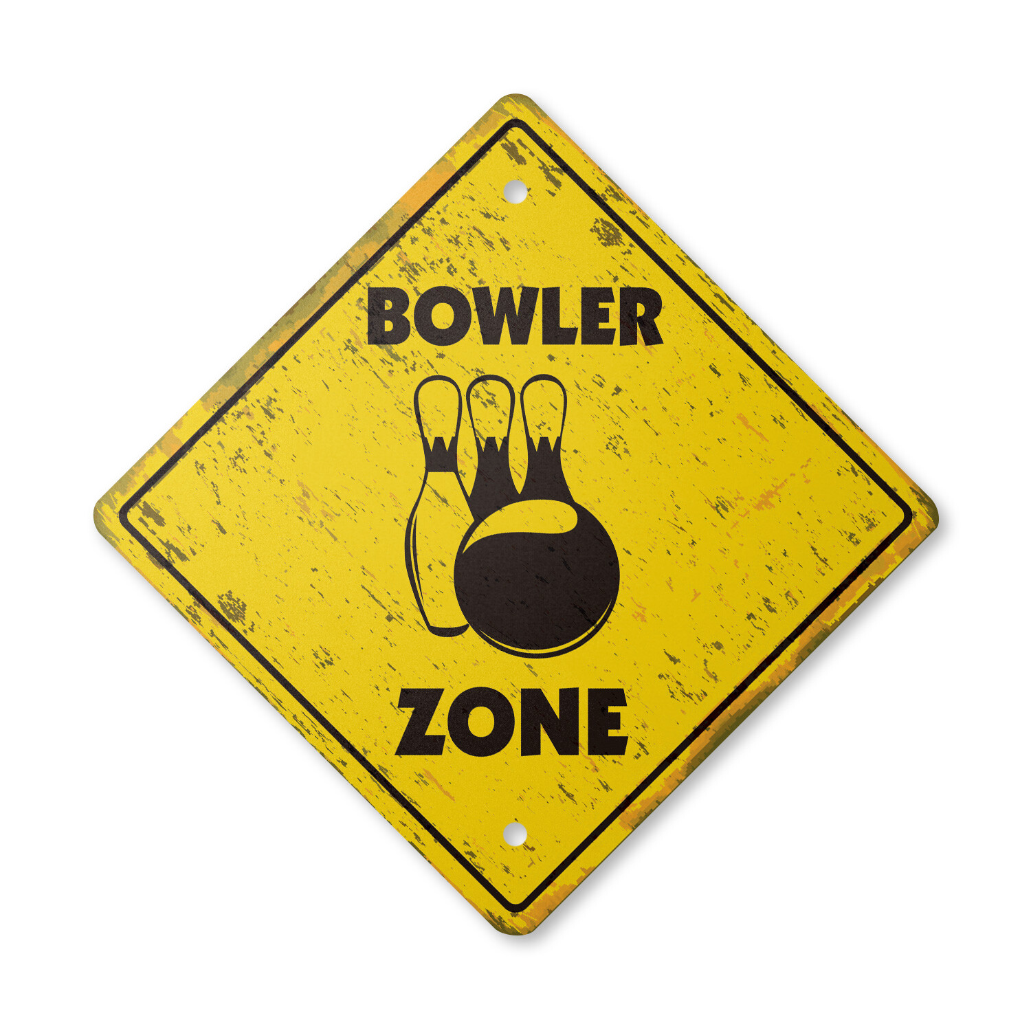 Bowler Vintage Crossing Sign Xing Plastic Rustic new bowling ball shoes bag team