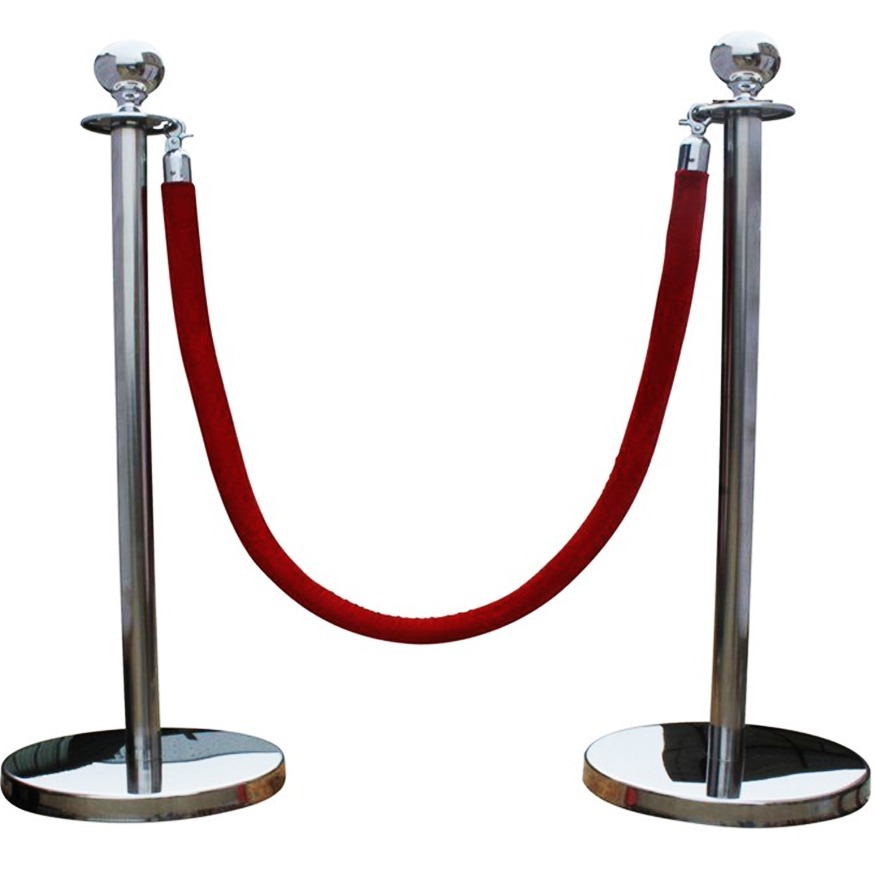 SILVER QUEUE CONTROL BARRIER POSTS STAND SECURITY STANCHION DIVIDER STEEL SET