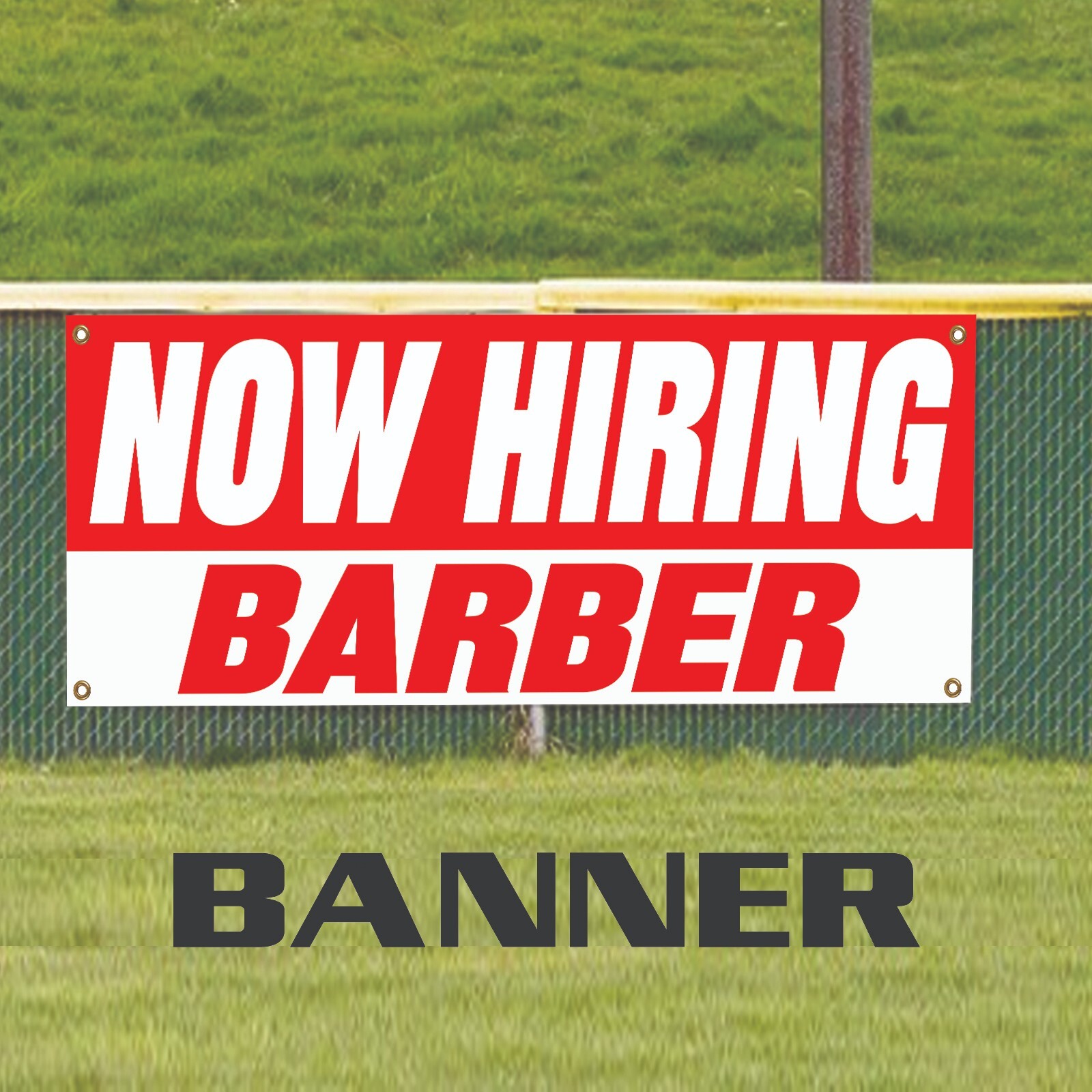 Now Hiring Barber Job Employment Hiring Advertising Vinyl Banner Sign