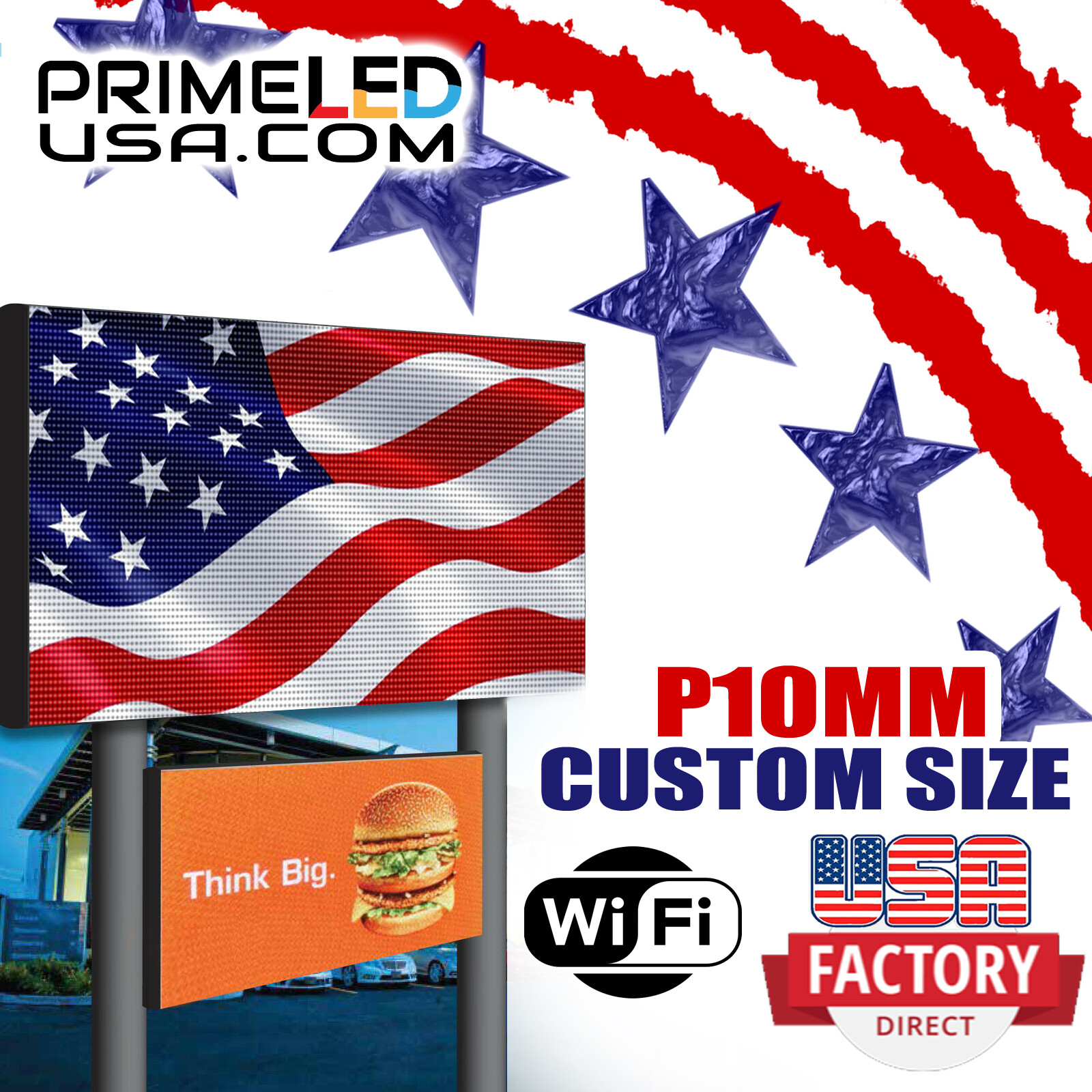 WIFI LED Sign P10 FULL COLOR INDOOR/OUTDOOR TEXT, PHOTO, VIDEO (12.5″ x 37.75″)