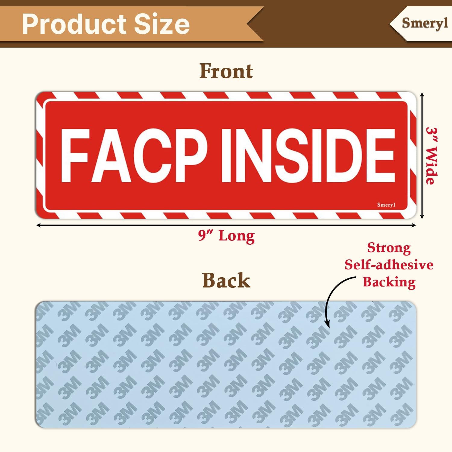 FACP Inside Signs With Self-Adhesive Backing