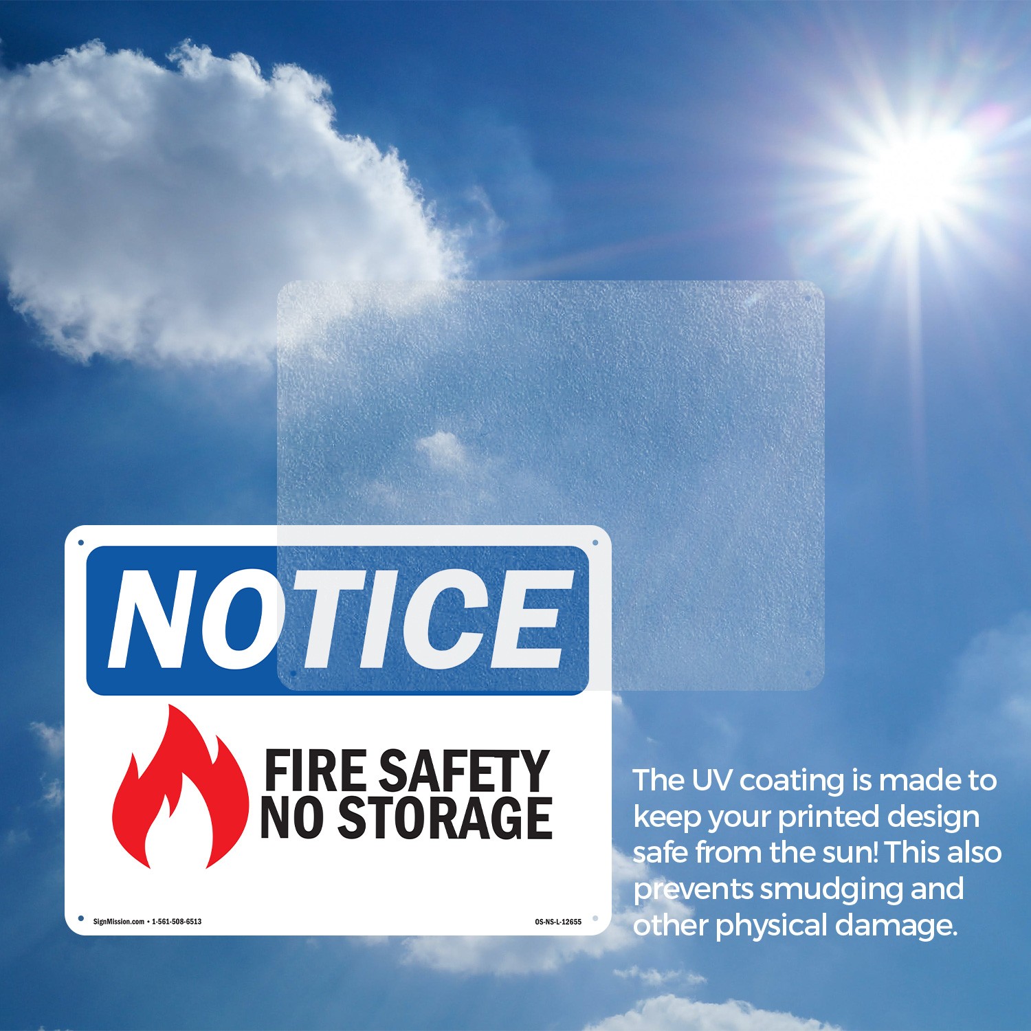 Fire Safety No Storage OSHA Notice Sign Metal, Plastic, Or Decal – 5 or 10 Pack