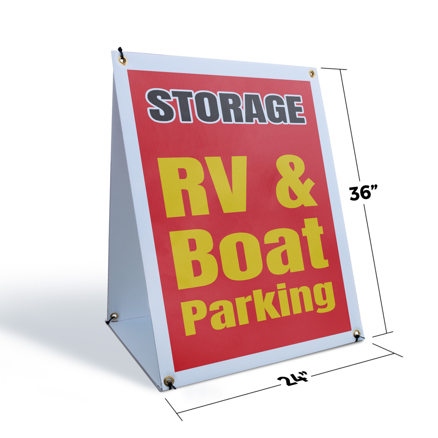 Storage RV And Boat Parking A-Frame Sidewalk Sign Secure Reliable Facilities