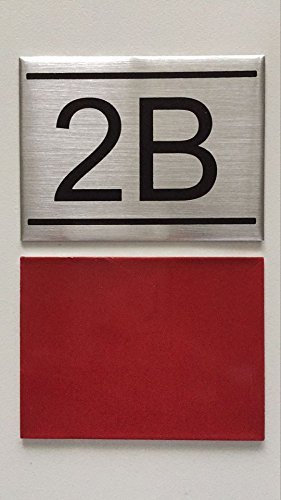 APARTMENT NUMBER SIGN -2B -BRUSHED ALUMINUM (2.25X3, Aluminium))