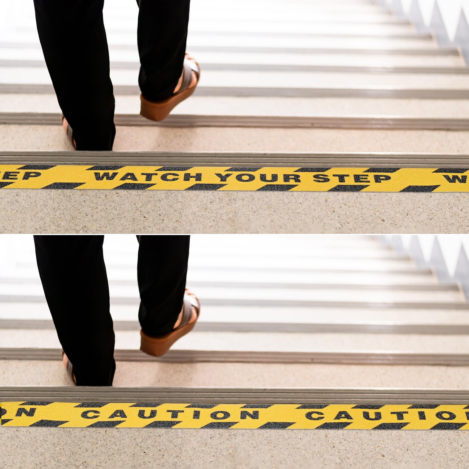 2 Pcs WATCH YOUR STEP+CAUTION Floor Decals Stickers 2 x 197 Inch CAUTION Sign…