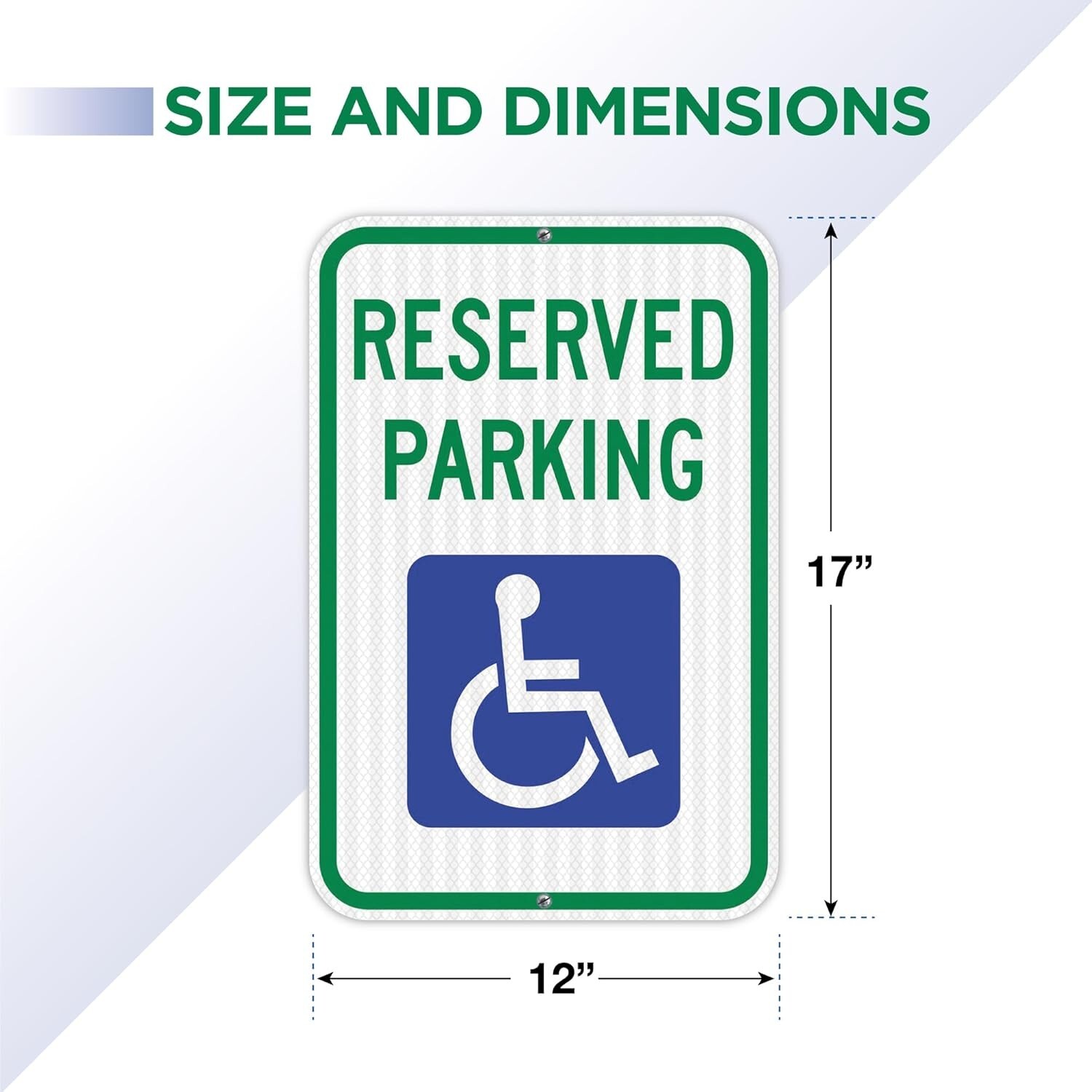 Handicap Parking Sign – Pack of 6 – Handicap sign – 12″ x 18″ Engineer Grade …