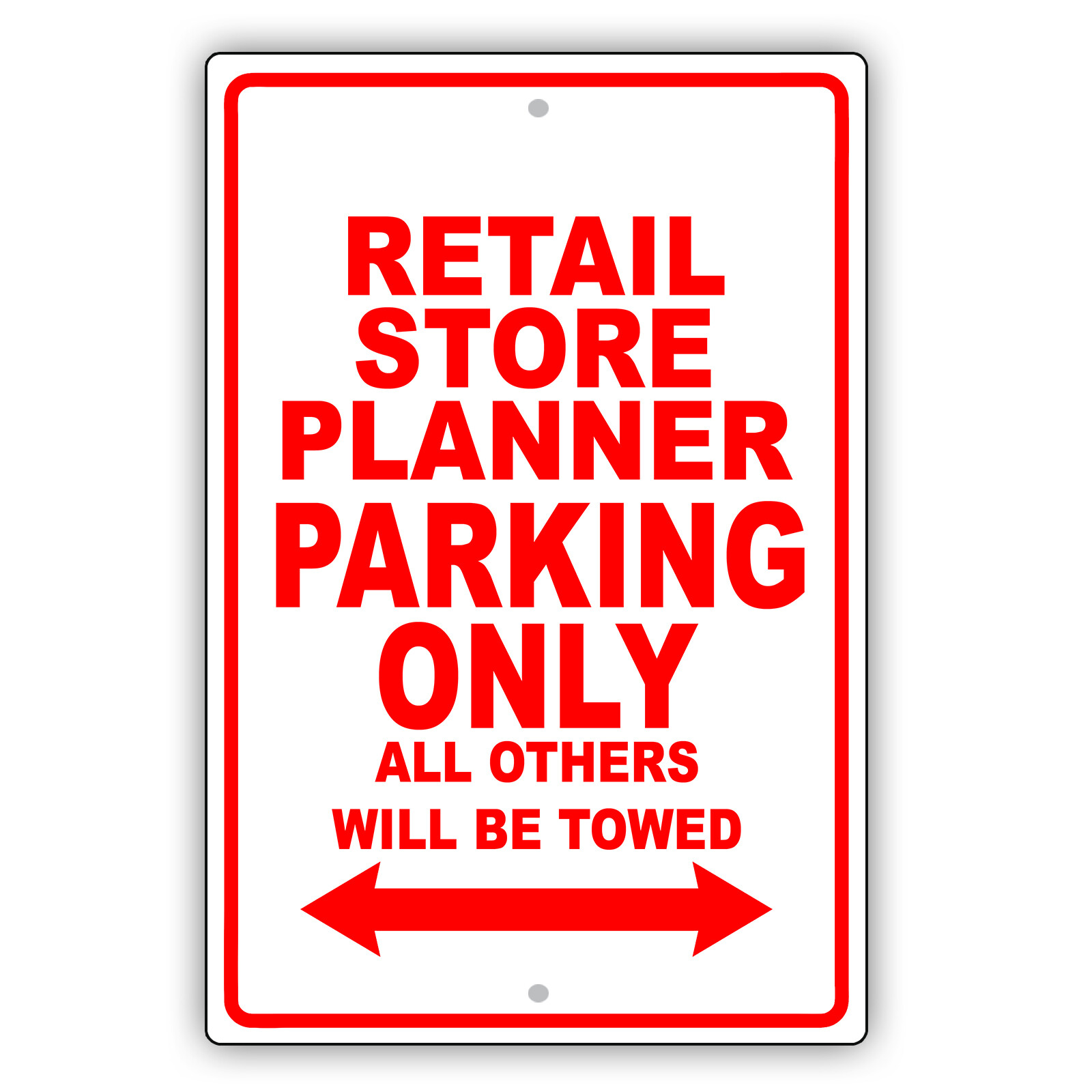Retail Store Planner Parking Only Gift Decor Novelty Garage Aluminum Metal Sign