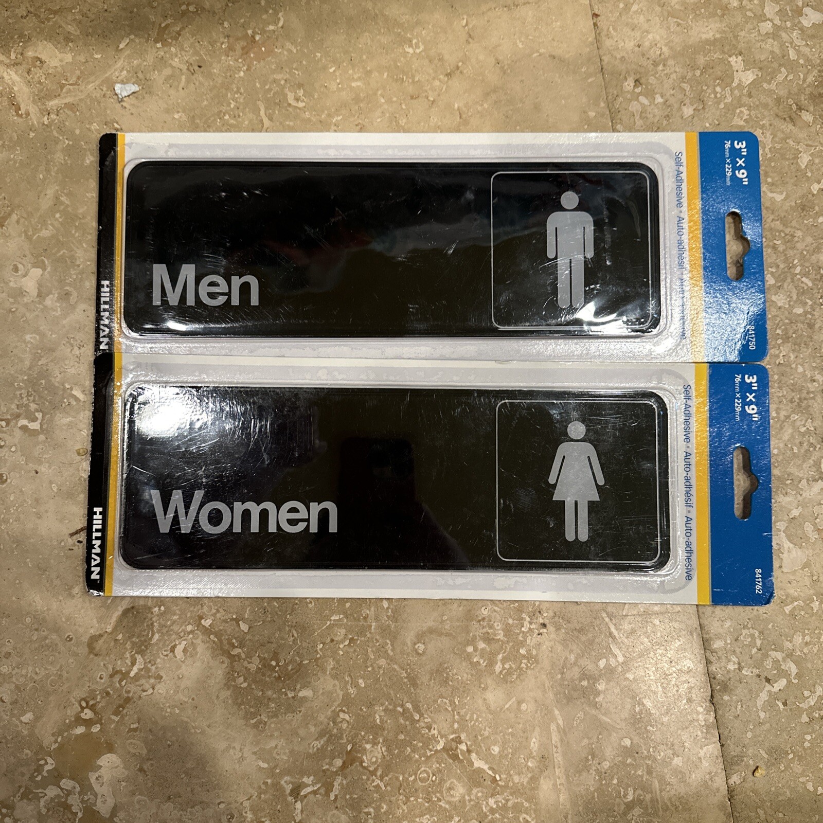 New Hillman 3″ x 9″ Plastic Symbol 1 Men And 1 Women Black/White Self-Adhesive