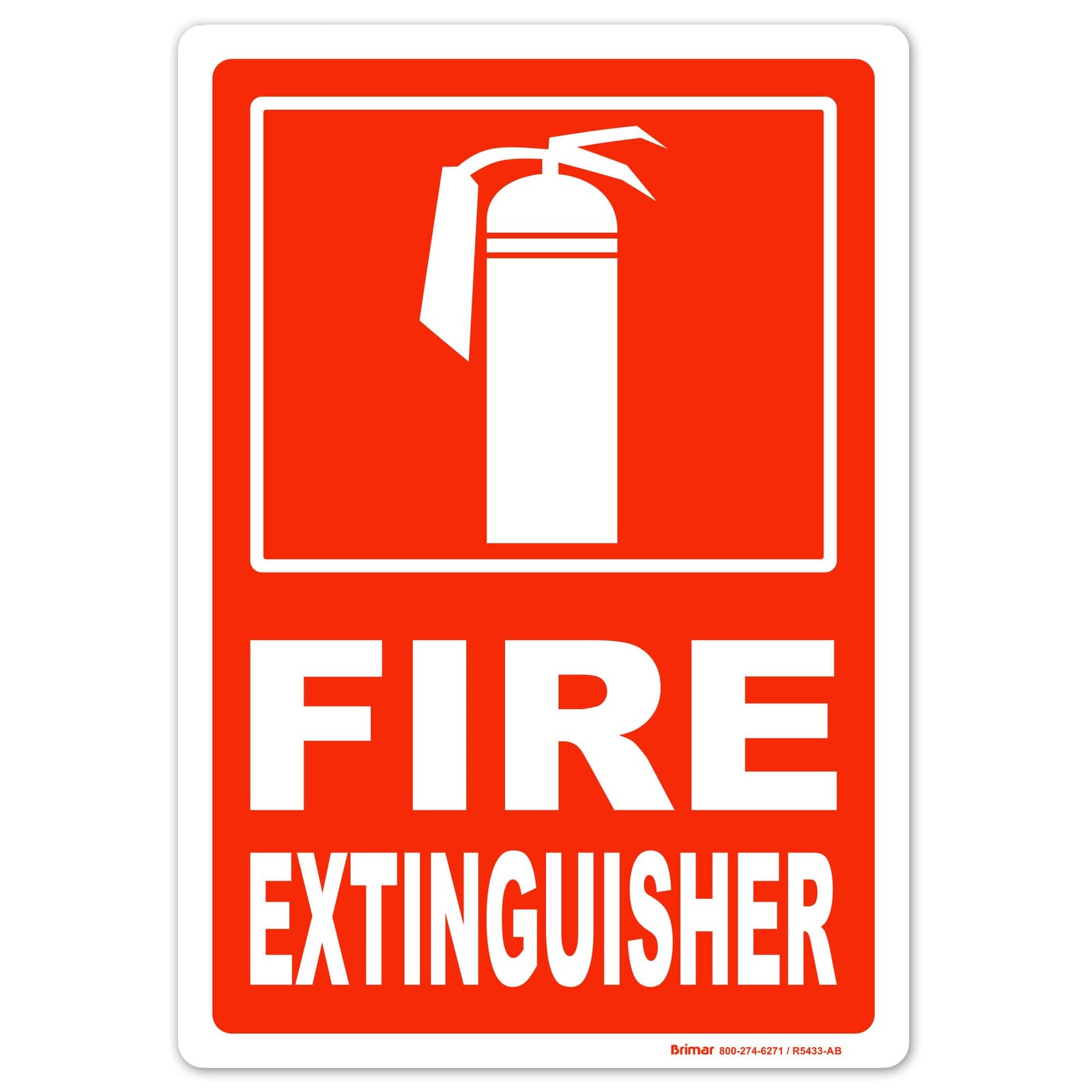 – 7″ x 10″ – Fire Extinguisher Sign – 3.5 Mil InfiniStick™ Vinyl Label – Clea…