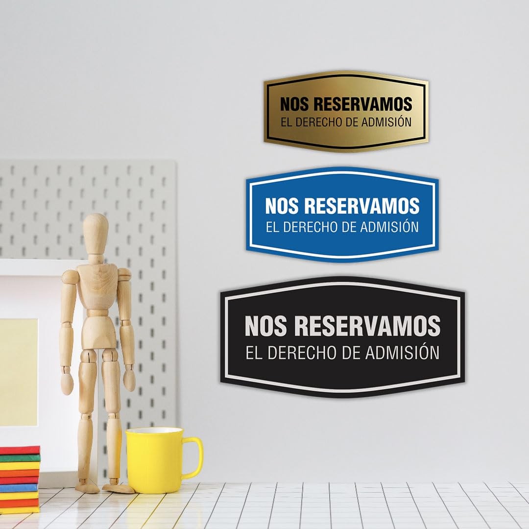 Small Brushed Gold Fancy Nos Reservamos El Derecho De Admision Notice Sign