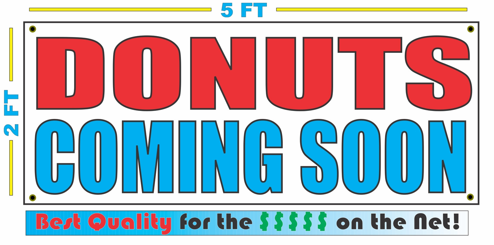 DONUTS COMING SOON Banner Sign NEW Larger Size for Coffee Shop