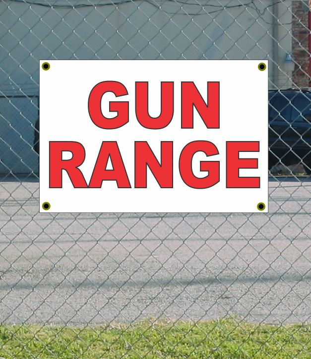 2×3 GUN RANGE Red & White Banner Sign NEW Discount Size & Price FREE SHIP