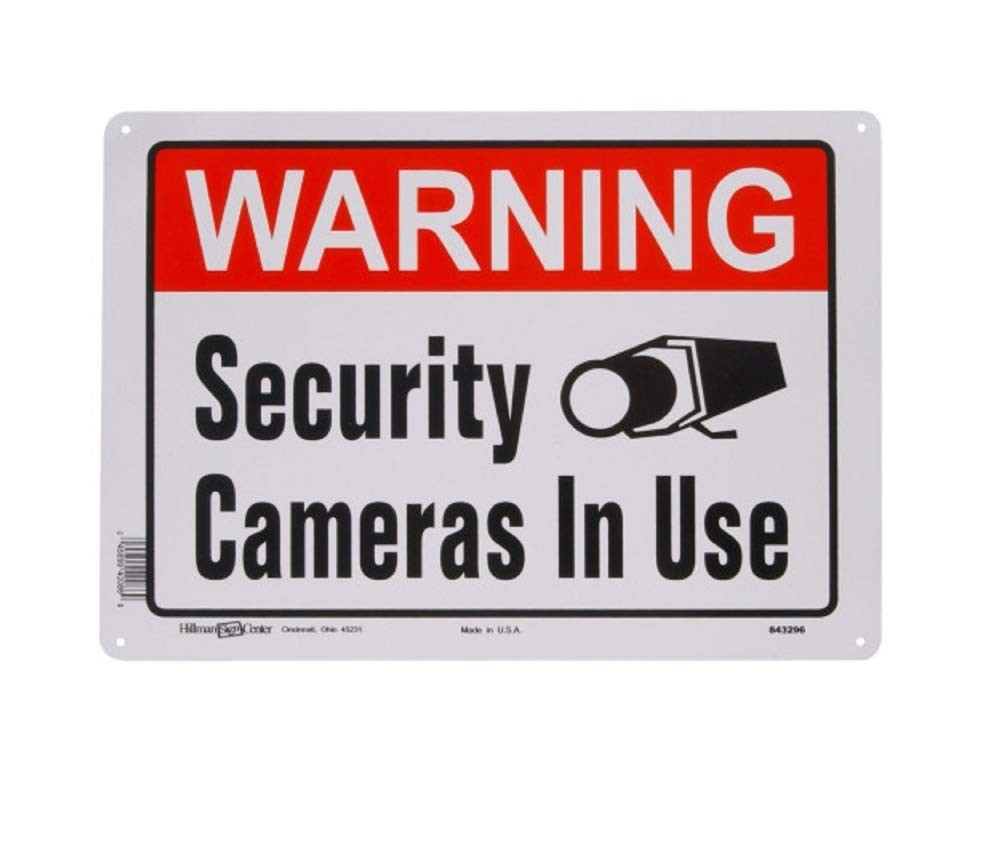Warning Sign Security Cameras In Use 10×14 Inches 1-Sign 843296 White Red Black