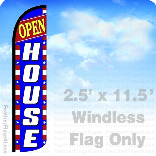 OPEN HOUSE – Windless Swooper Feather Flag Banner Sign 2.5×11.5 – bz