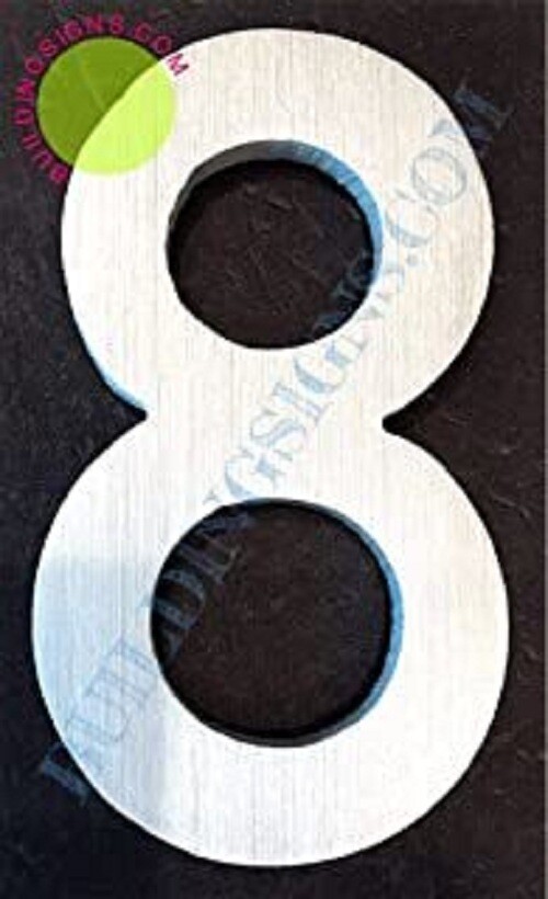 Aluminum Number 8 Sign (Brush Silver,, Rust Free, 2.75 inch)….–REF24-1027