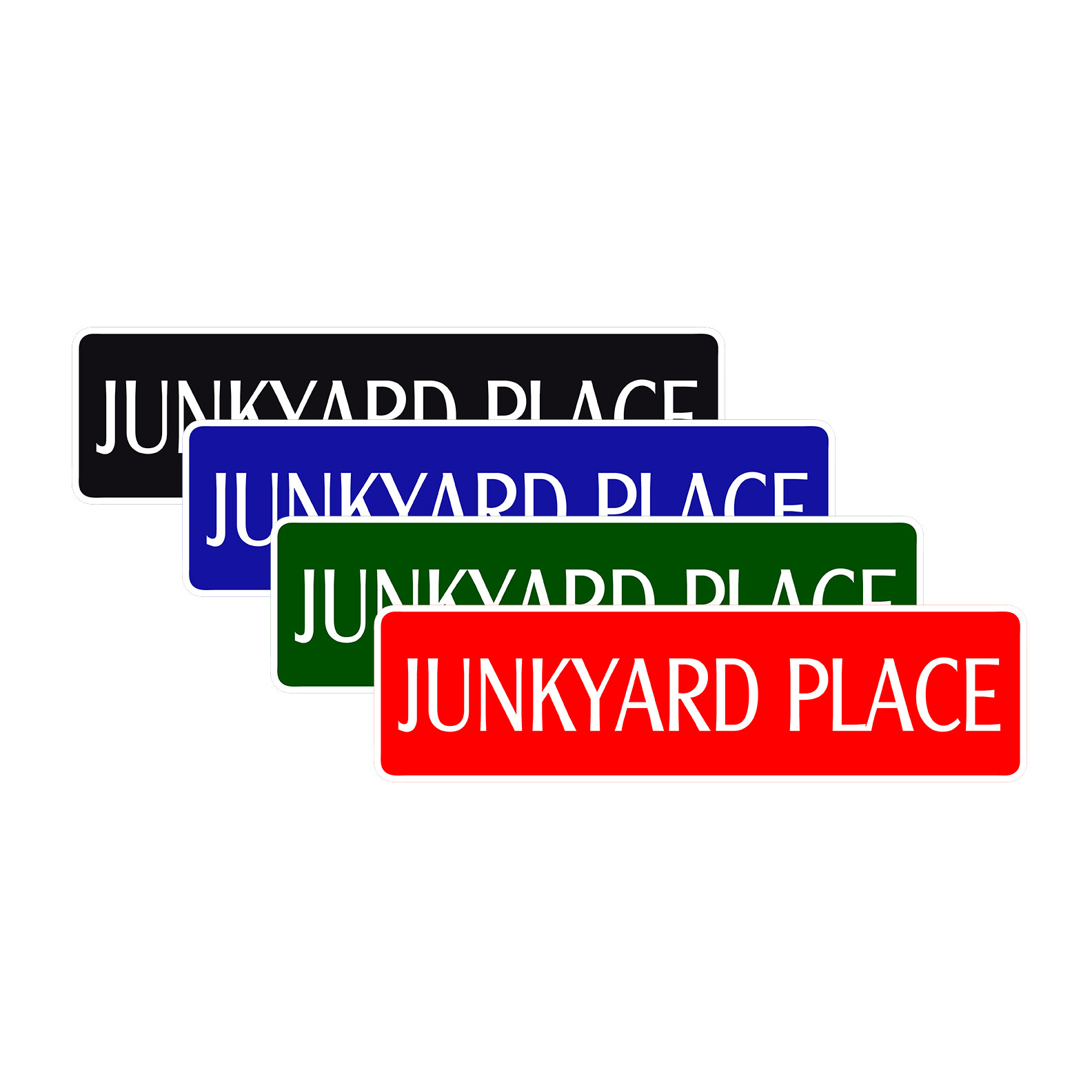Junkyard Place Street Sign Metal Car Junkman Dog Recycle Car Flea Market Junkie
