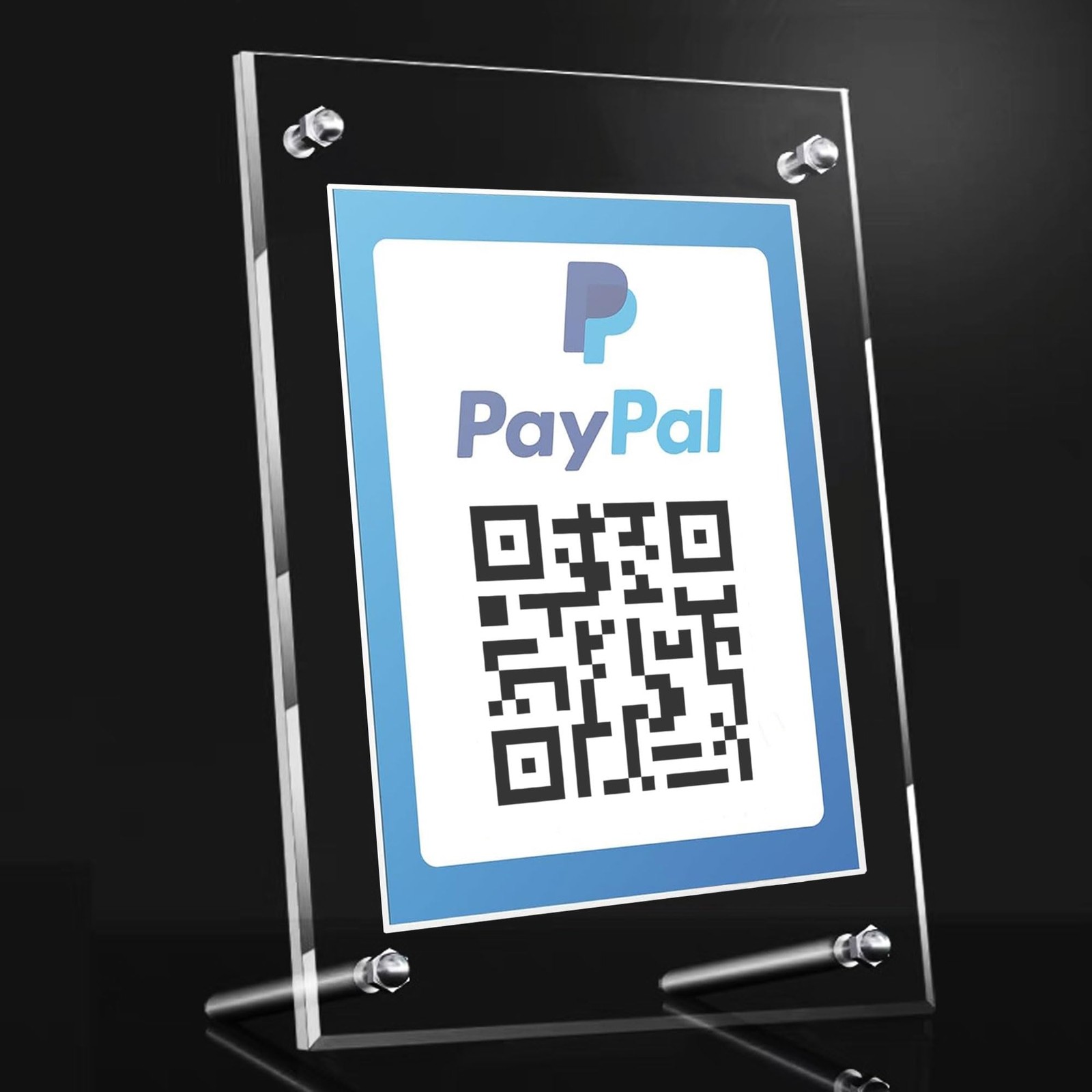 QR Code Signs,7.5 x 9.5 Inch Acrylic Menu Sign Holder X 7.5 Inch, Clear