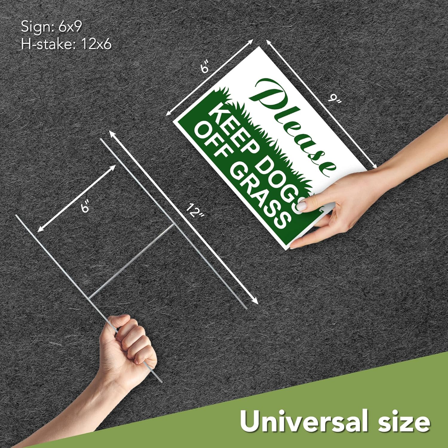 3 PC Keep Dogs off Lawn Sign, 6X9 Coroplast No Pets Allowed, Please Stay off Gra