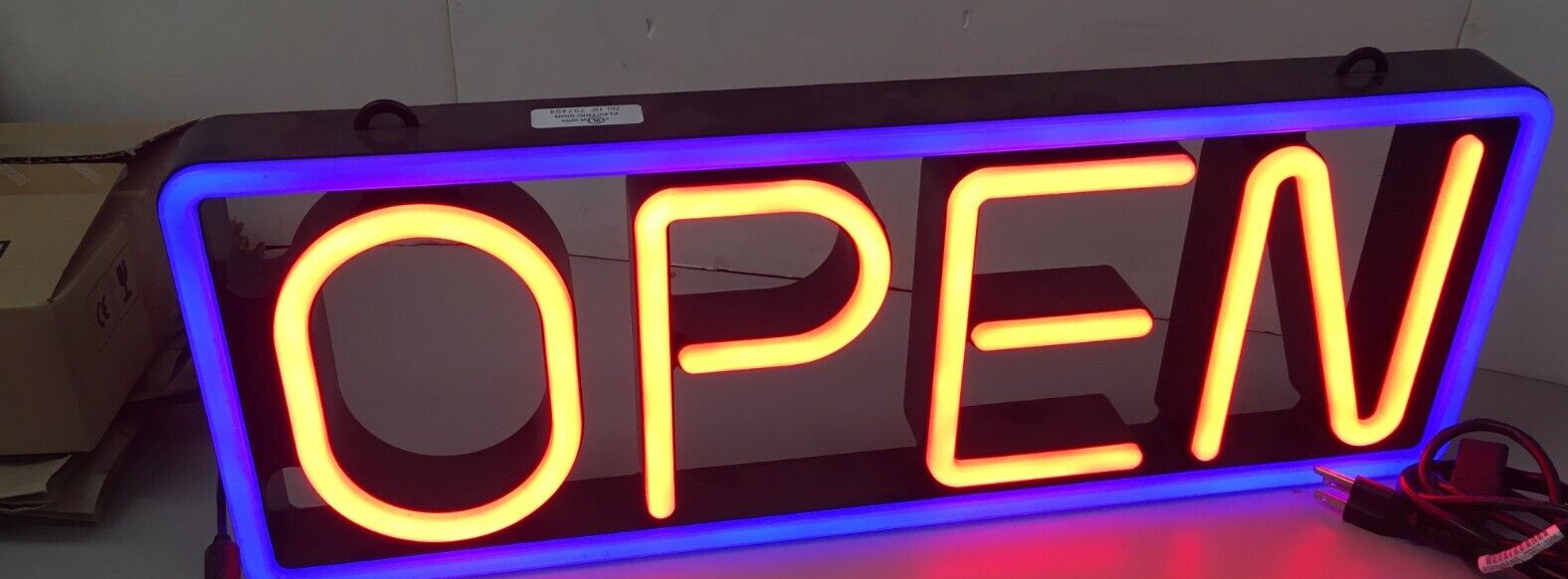MyStiGlo LED Light Open Sign, Illuminated Store Sign 22L x 7.5H OPEN