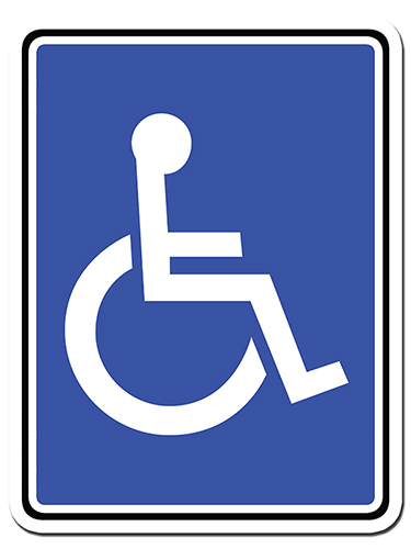 Disabled Parking Signs – SET OF TWO Metal Signs Person in Wheelchair 9x12inch