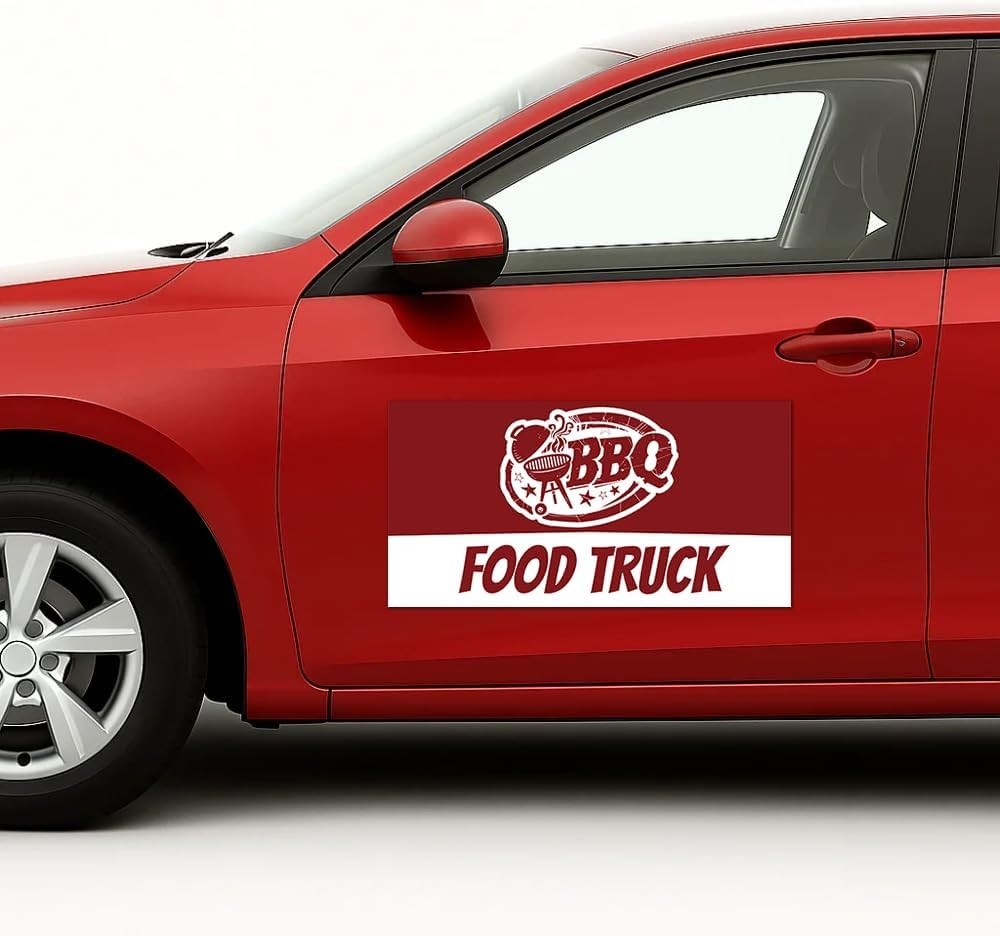 Flexible Car Magnet Sign with Adhesive Backing 2 Pcs Weatherproof Magnet Sticker