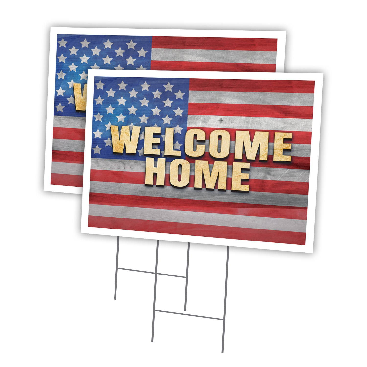 Welcome Home Multi-Pack of Yard Signs & Stake Coroplast Military College Student