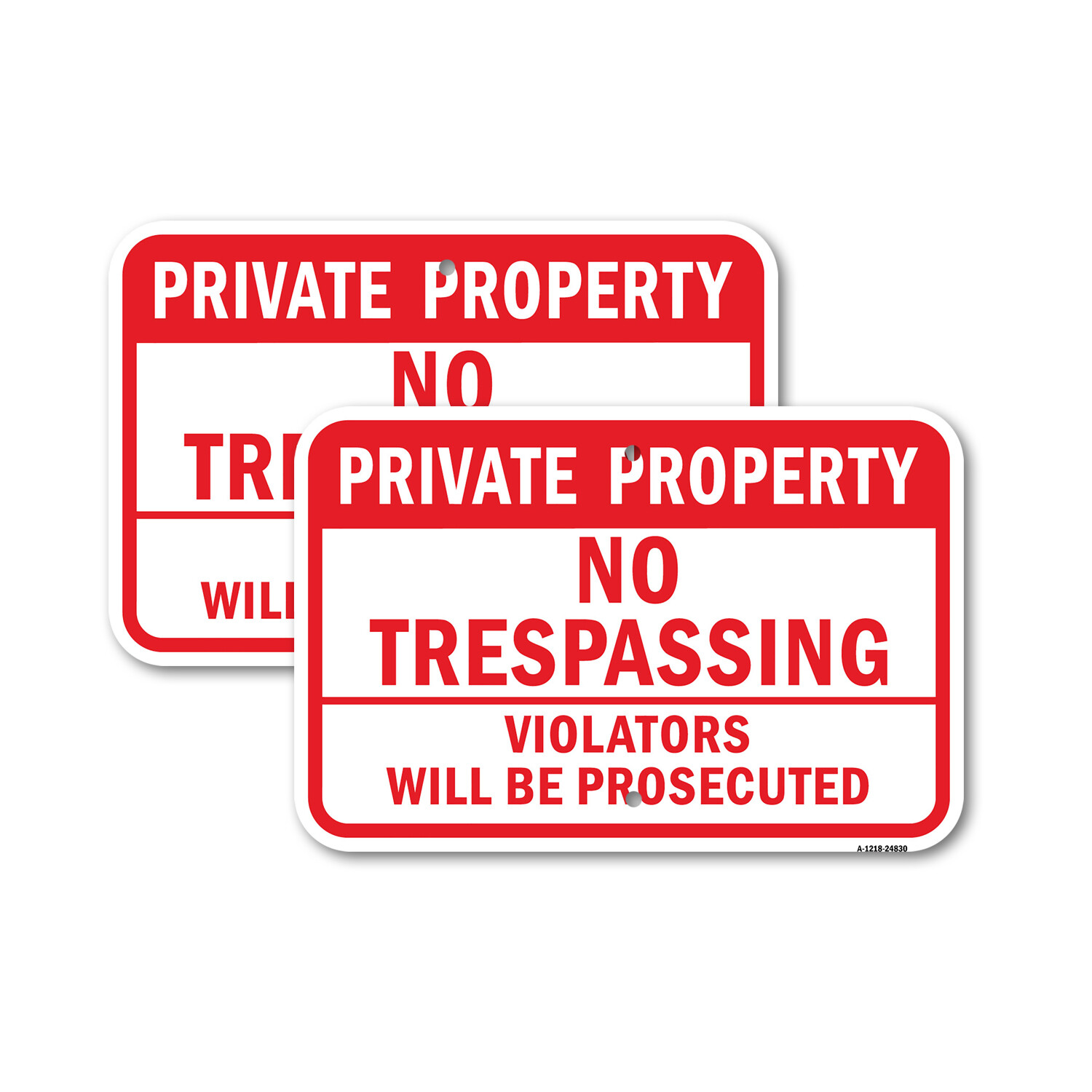 Private Property No Trespassing Violators Prose Heavy Gauge Metal Parking Sign