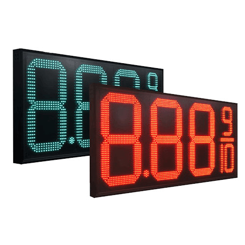 6 PIECES 12″ LED GAS STATION Electronic Fuel PRICE SIGNS and remote system