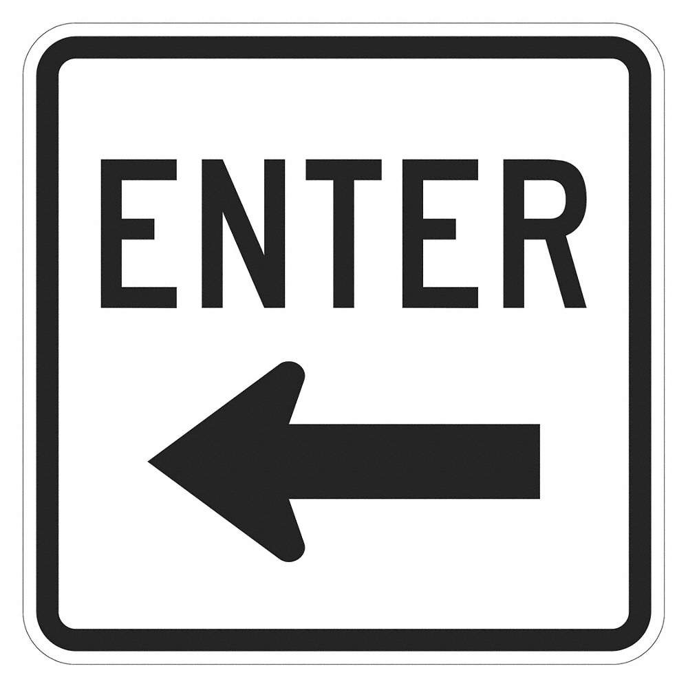 LYLE T1-1887-HI_18x18 Enter Sign For Parking Lots,18″ x 18″ 449J35