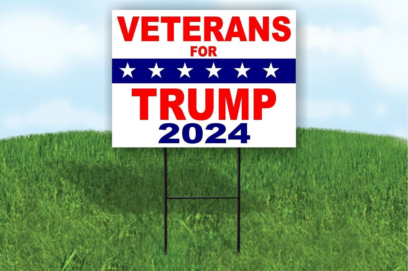 Veterans for trump 2024 Donald Trump POLITIC Yard Sign Road with Stand LAWN SIGN