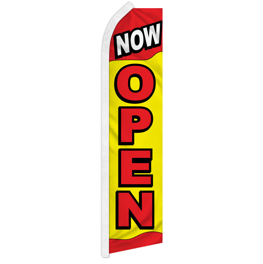 Now Open Advertising Swooper Feather Flutter Flag Open Now YW/RD
