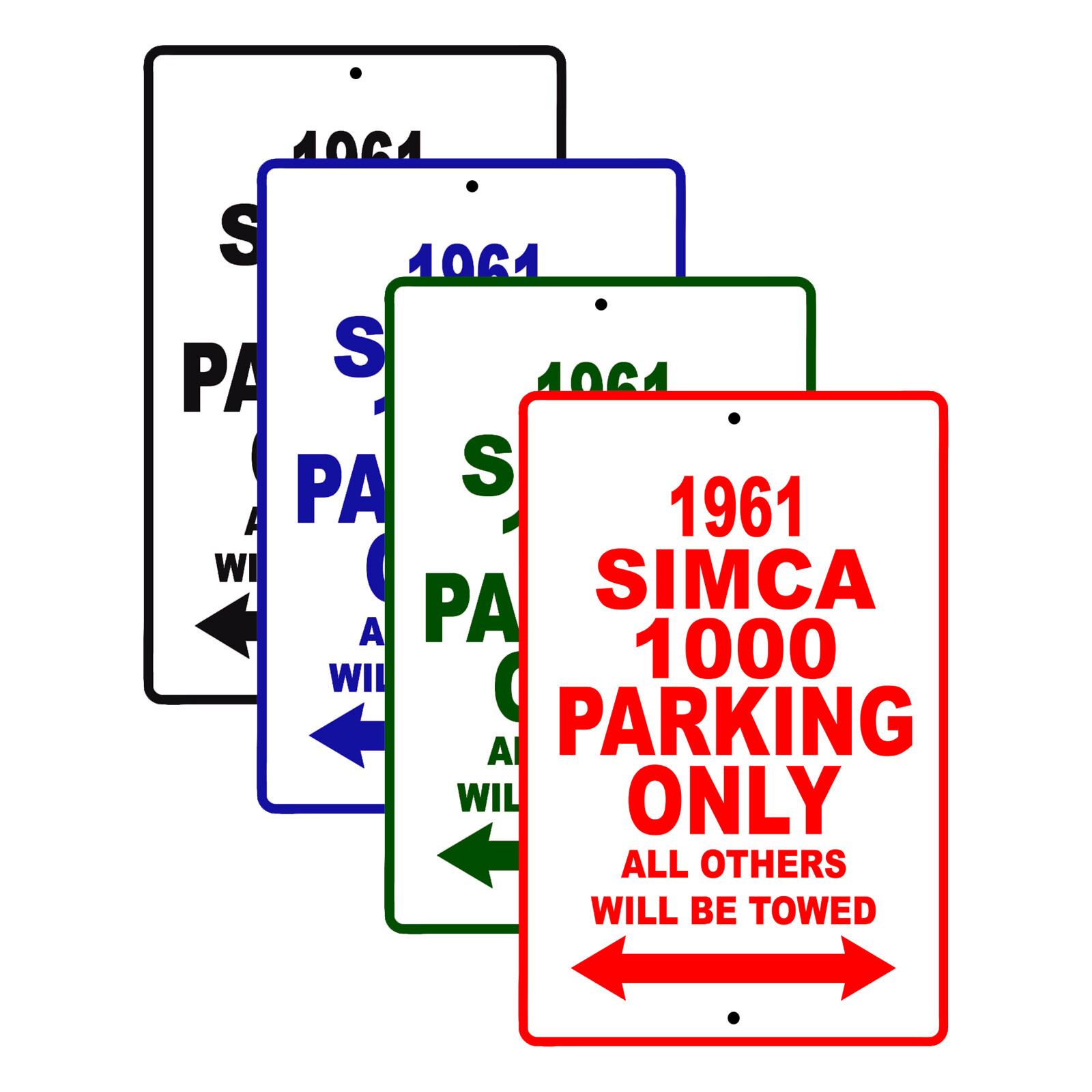 1961 Simca 1000 Parking Only Reserved Parking Notice Décor Aluminum Metal Sign