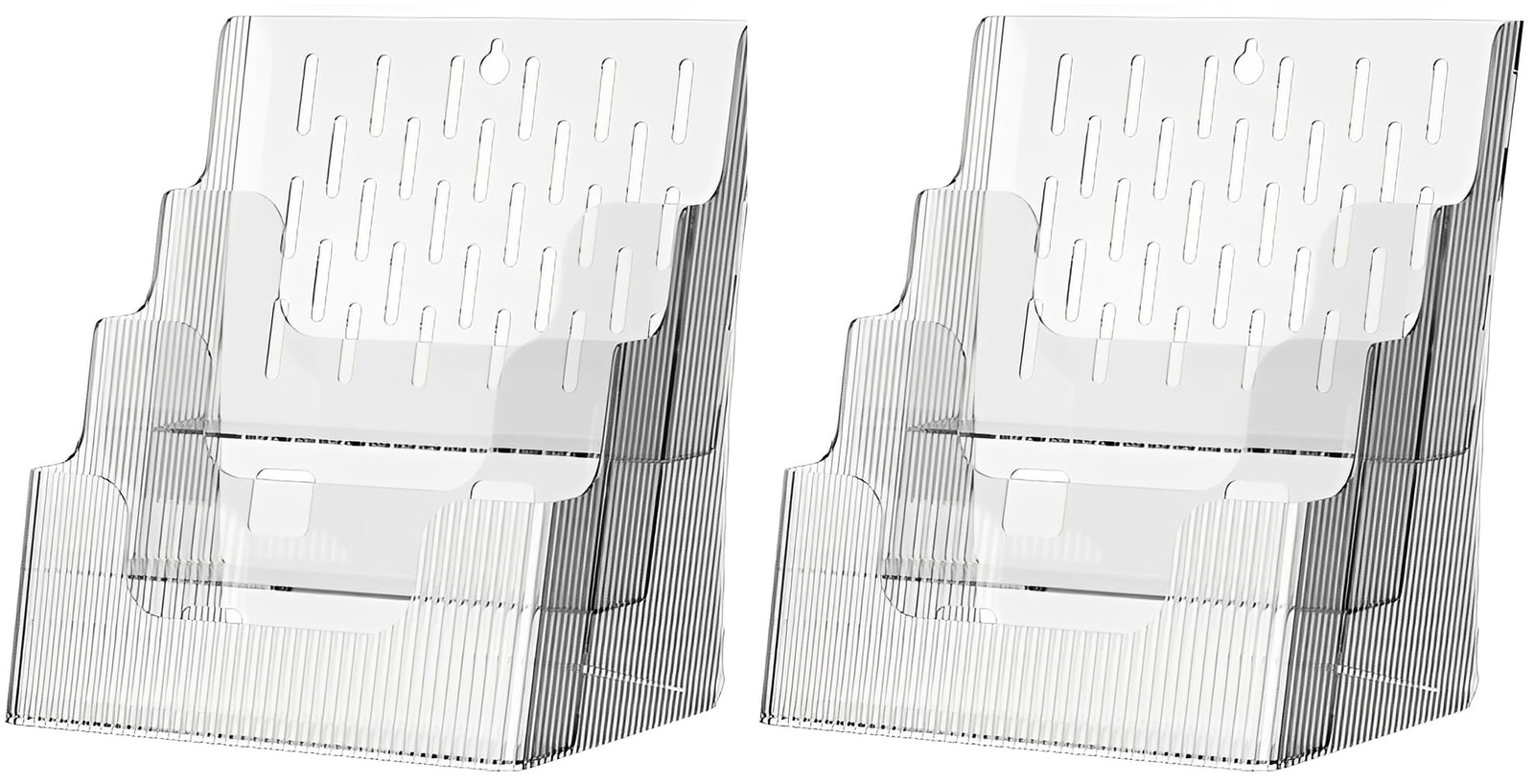 Gagee 2 Pack Brochure Display Stand or Wall Mount 8.5 x 11 2 Pack, Clear