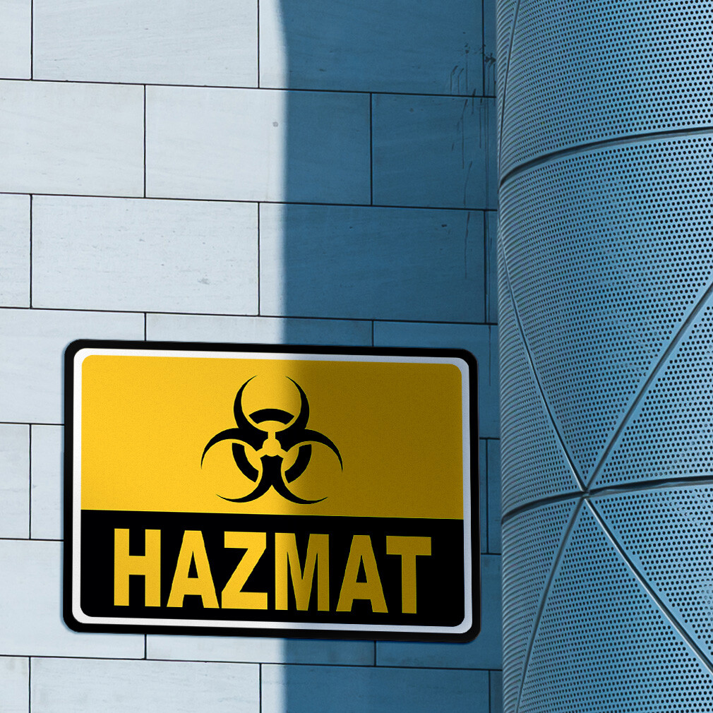 Horizontal Metal Sign Biohazard Hazmat Clean Weatherproof Street Signage