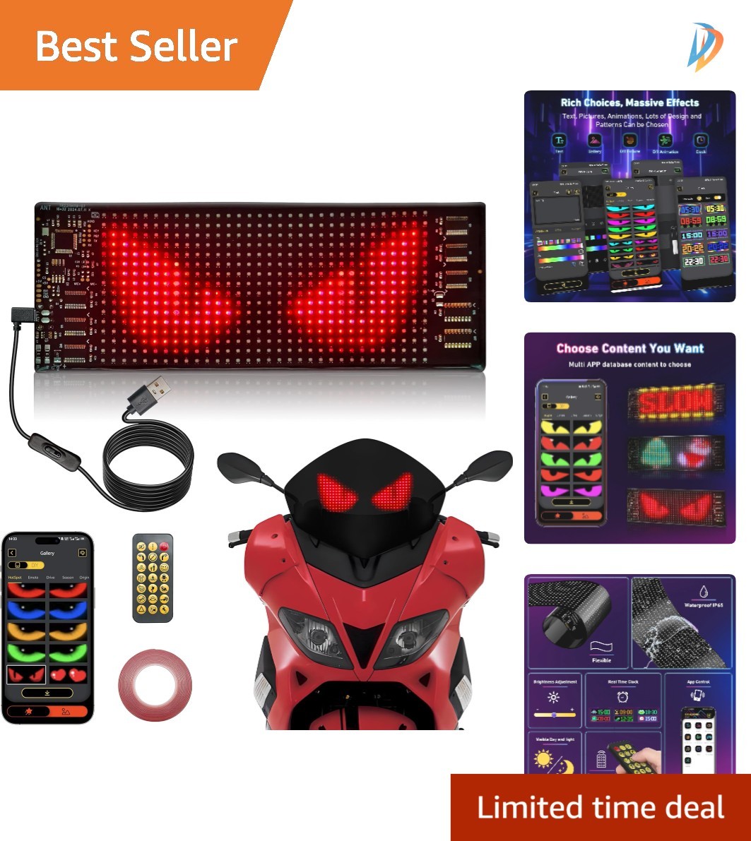 Waterproof Programmable LED Display – Flexible Windshield Eyes for Cars & Trucks