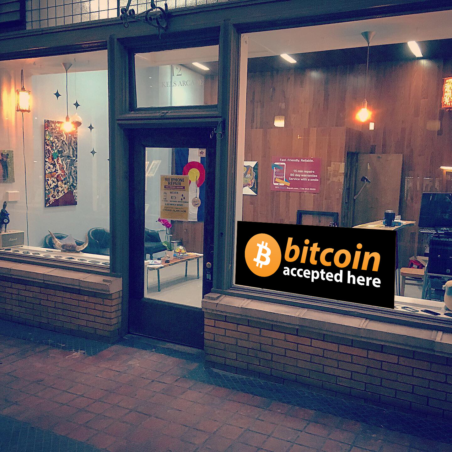 B7C Accepted Here Banner – Crypt0 Pay Window Outdoor Vinyl Business Sign