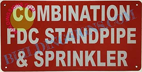 Combination FDC Standpipe and Sprinkler Sign( Reflective, RED 6X12)–REF24-1027