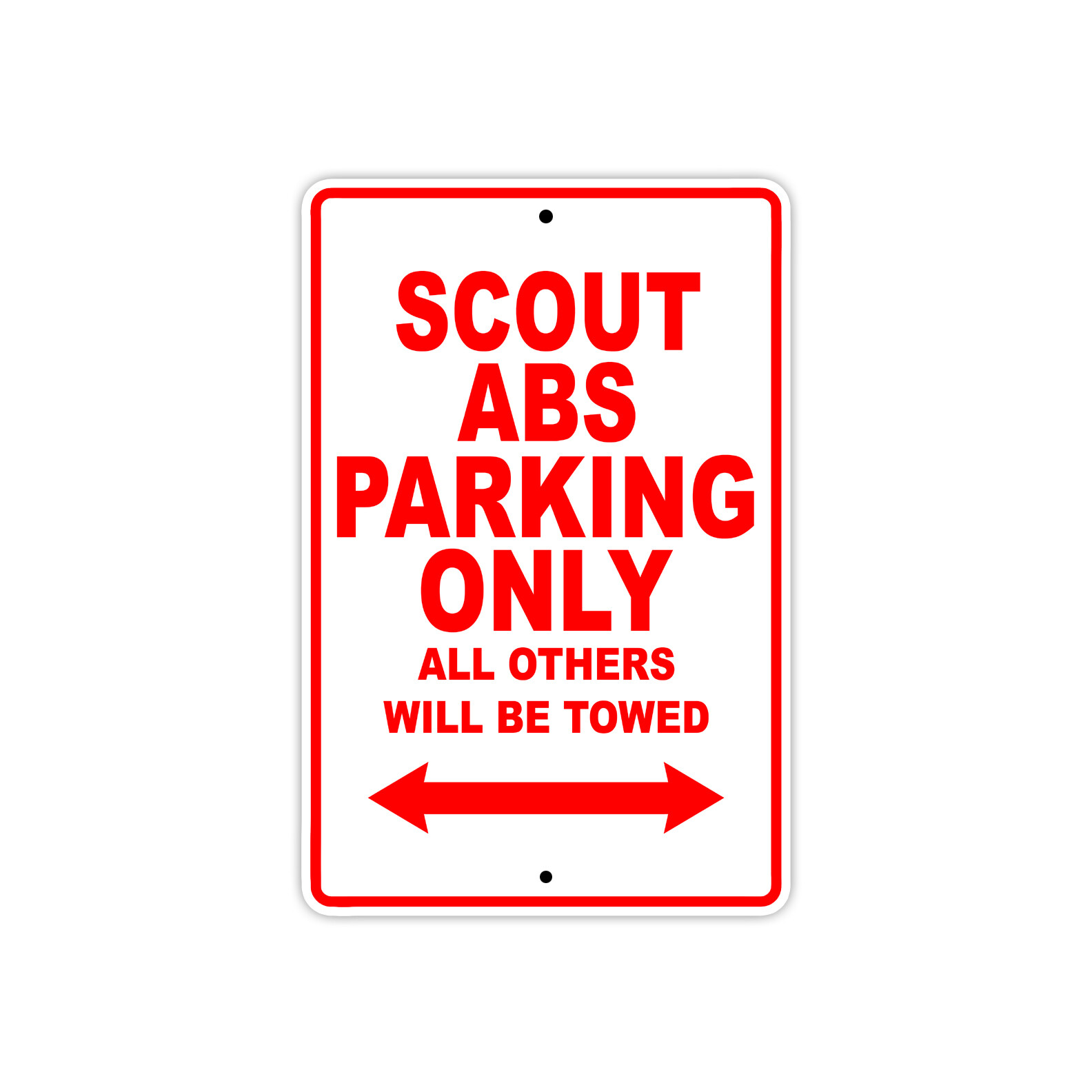 Scout ABS Parking Only Towed Motorcycle Bike Notice Novelty Aluminum Metal Sign