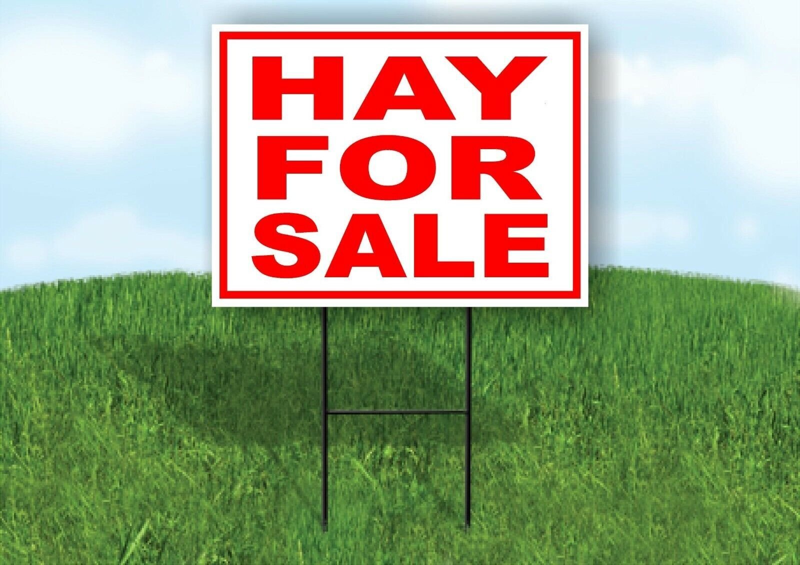 HAY FOR SALE RED WHITE Yard Sign Road with Stand LAWN SIGN