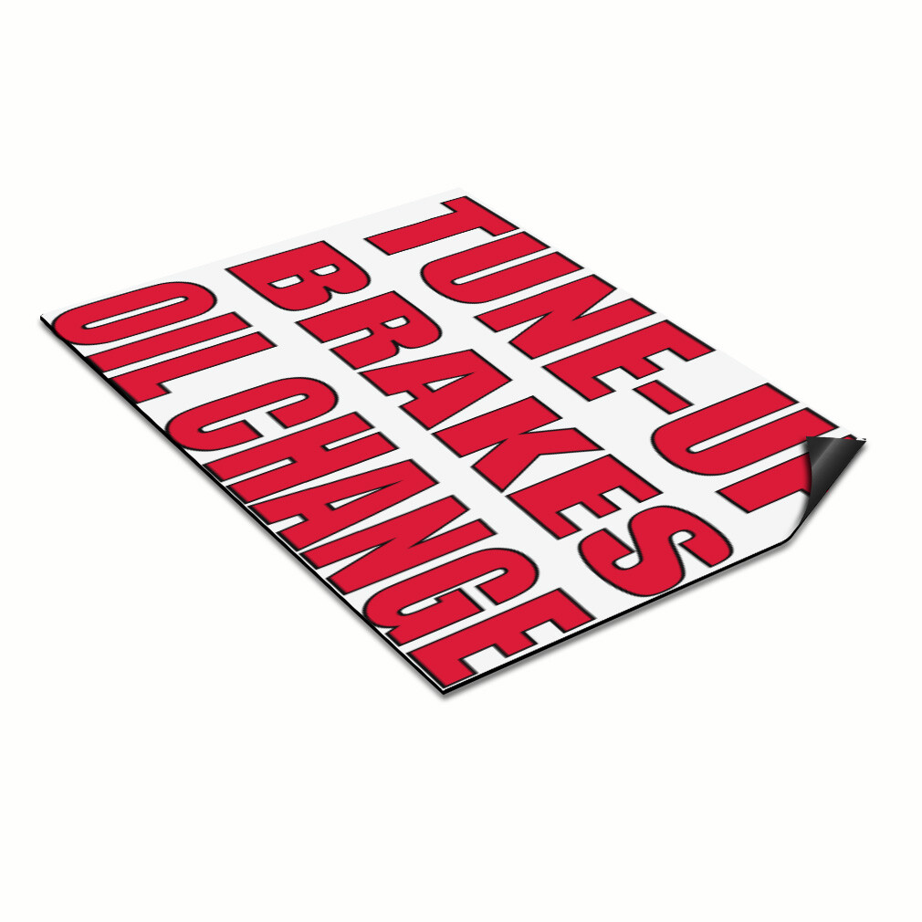 Car Magnet Set of 2 Tune-Up Brakes Oil Change #2 Car Advertising Industrial Sign