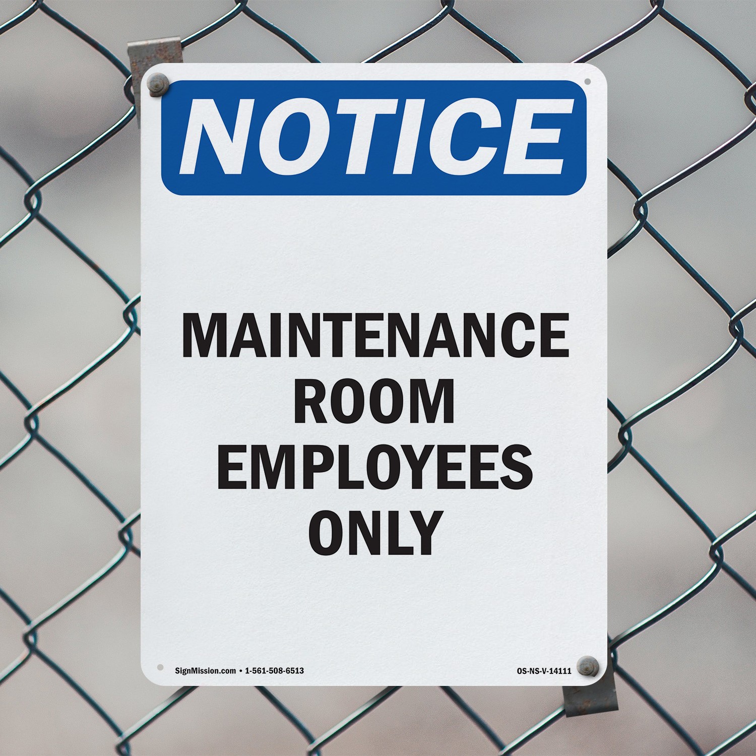 Maintenance Room Employees Only OSHA Notice Sign Metal,, Decal 5 or 10 Pack