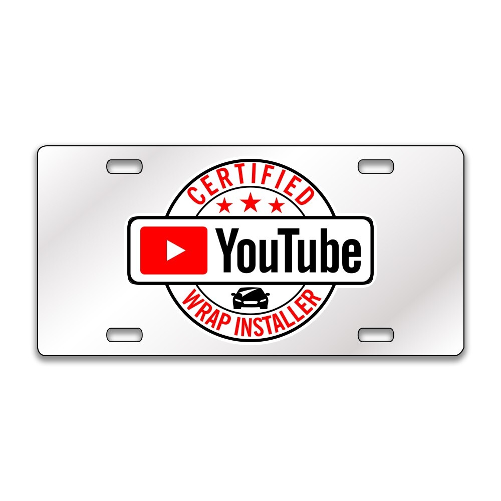 CERTIFIED WRAP Chrome or Black Acrylic Standard License Plate CUSTOM LP0242