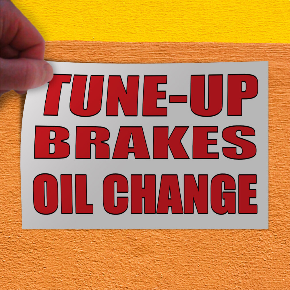 Decal Stickers Tune-Up Brakes Oil Change Auto Body Shop Car B Store Sign Label