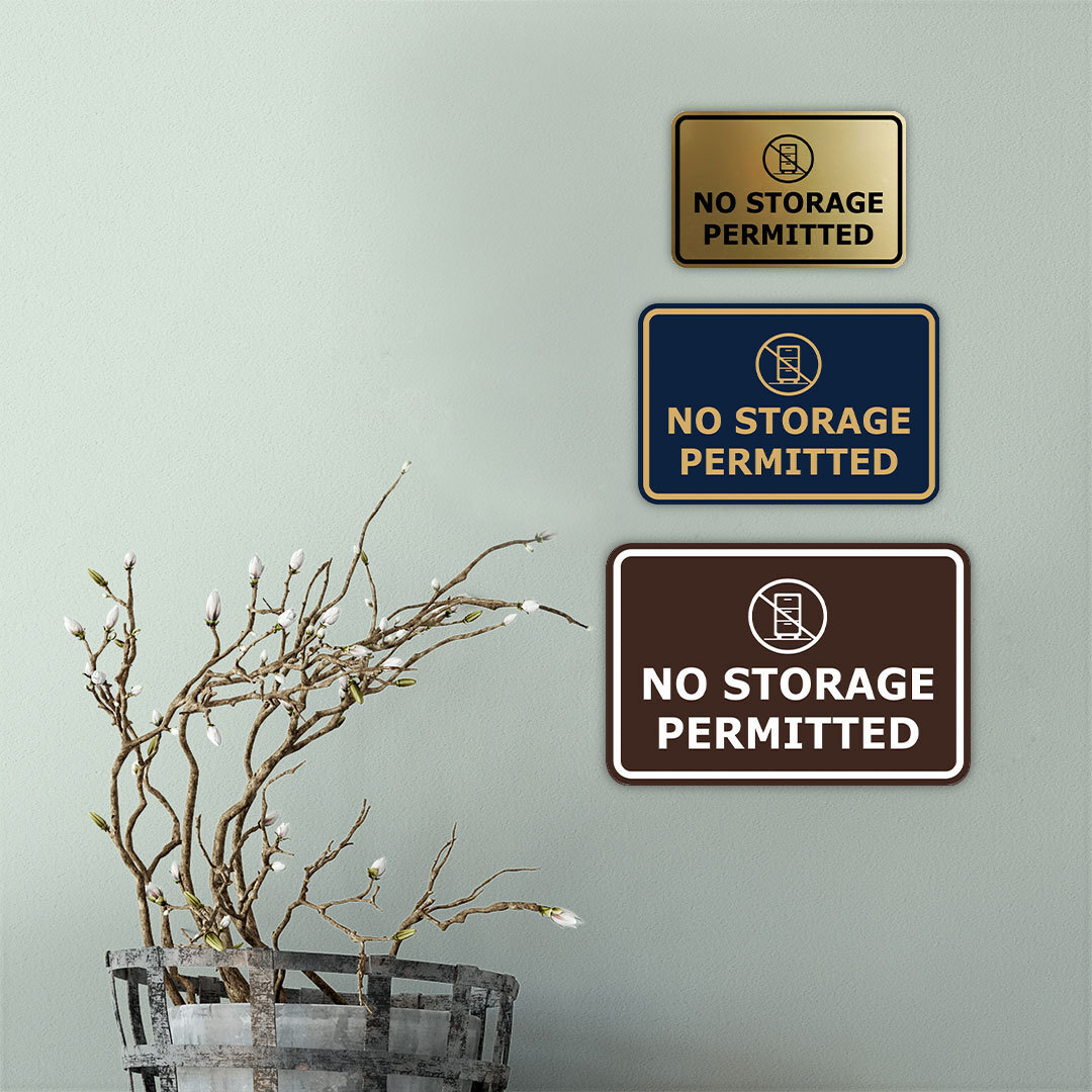 Signs ByLITA Classic Framed, No Storage Permitted Wall or Door Sign